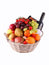 Fresh fruit basket with wine